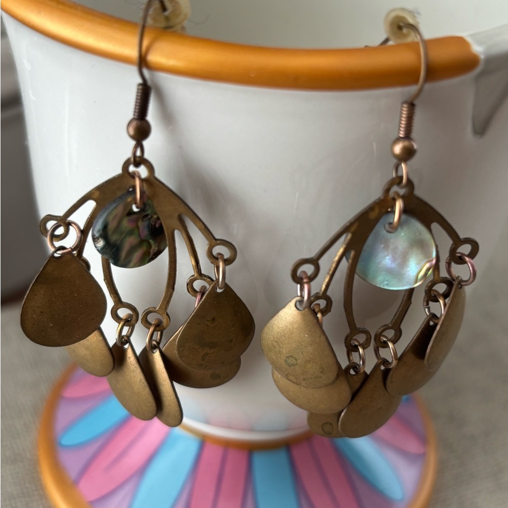 Gold Chandelier Earrings with Bohemian Charm